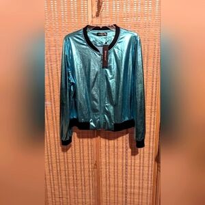 Allegra K Women's Teal shimmery jacket Sz L NWT